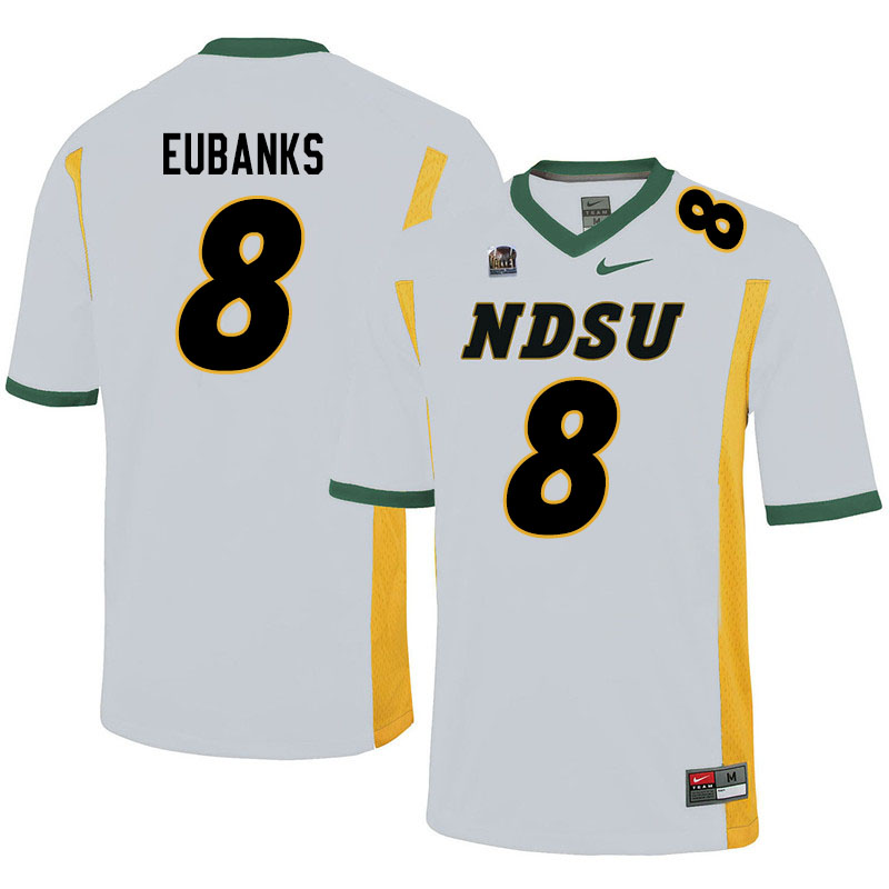Men #8 Courtney Eubanks North Dakota State Bison College Football Jerseys Sale-White